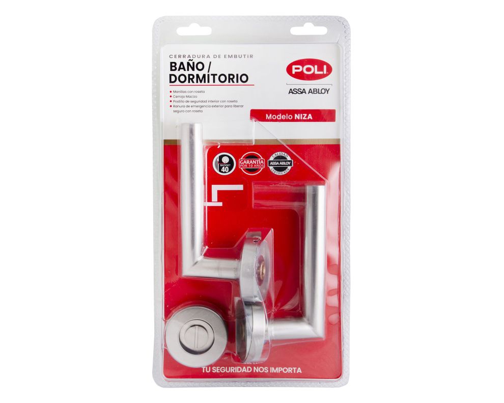 Cerradura embutida manilla baño/dormitorio Niza gris-2