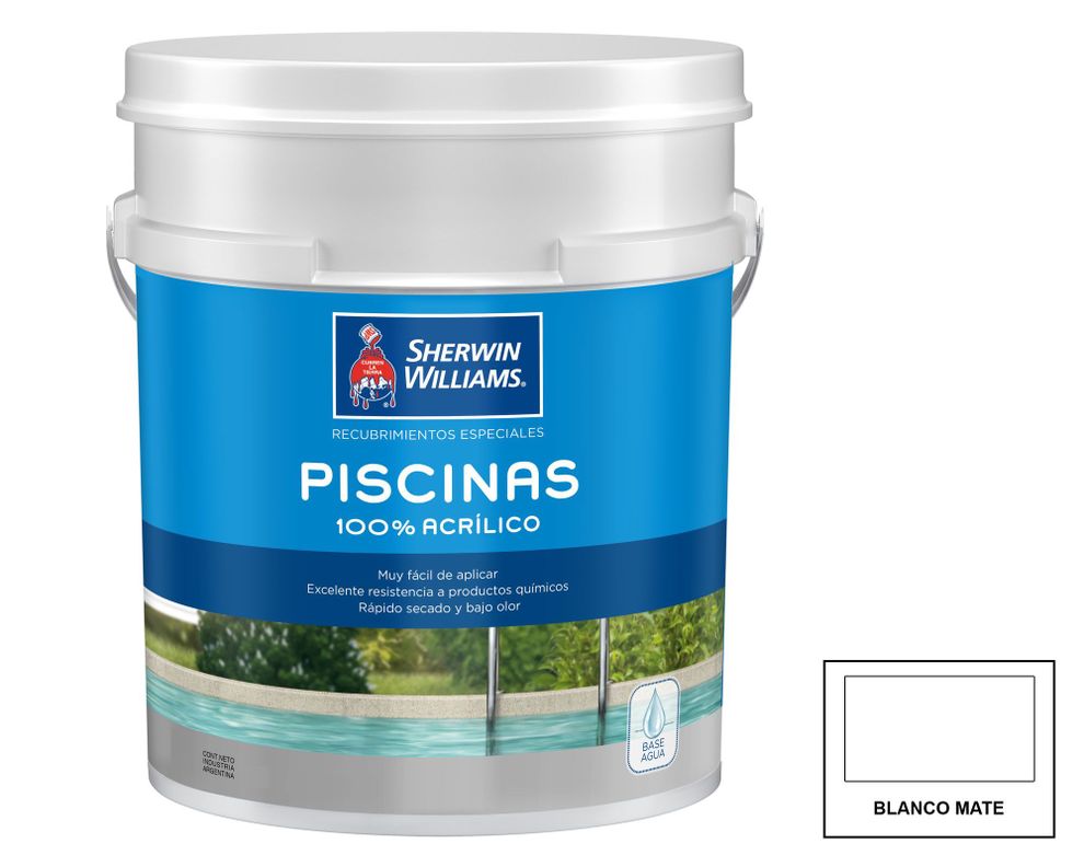 Pintura piscinas 1/2 tineta blanco base agua Sherwin Williams-0