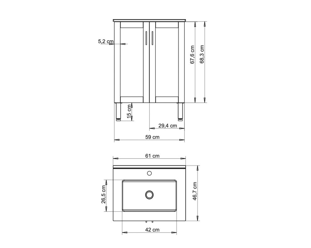 Mueble vanitorio 61 cm Josefa-8