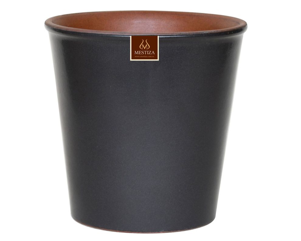 Maceta Zaia 26 cm gris mate-0