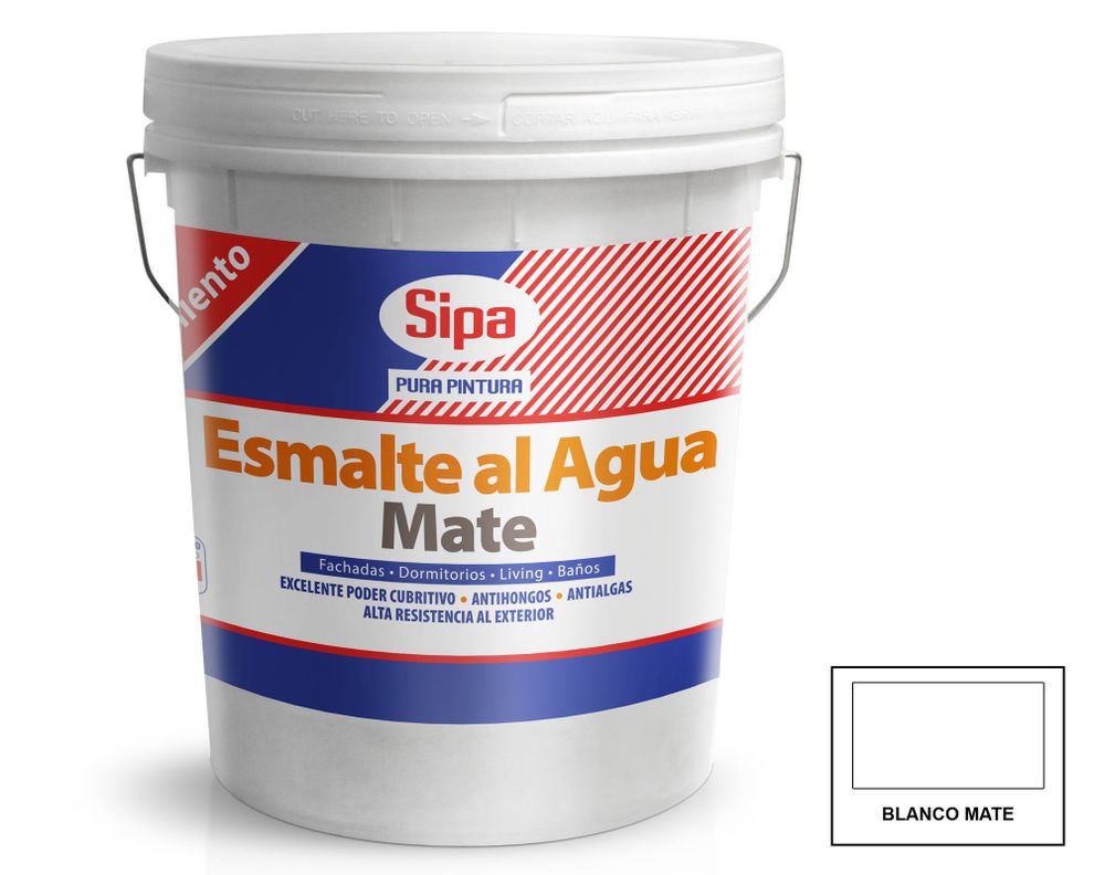 Esmalte al agua mate 4 galones Sipa-0