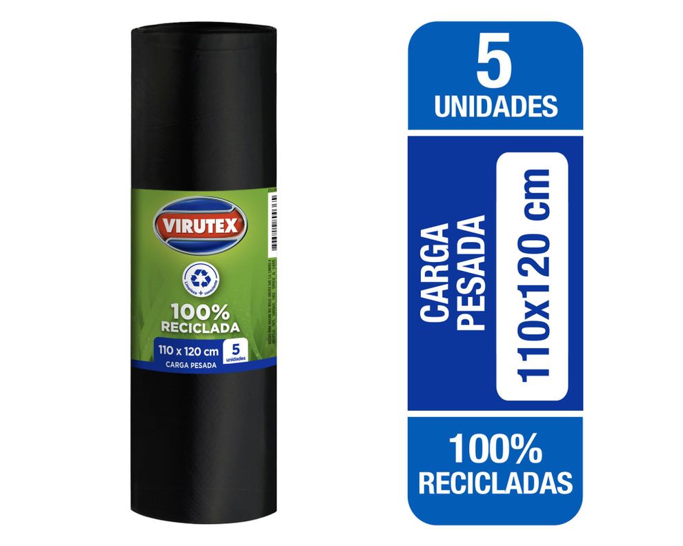 Bolsa basura carga pesada 110x120 cm 5 unidades Virutex-0