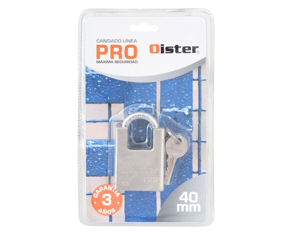 Candado seguridad exterior fierro 40mm PRO Oister-4