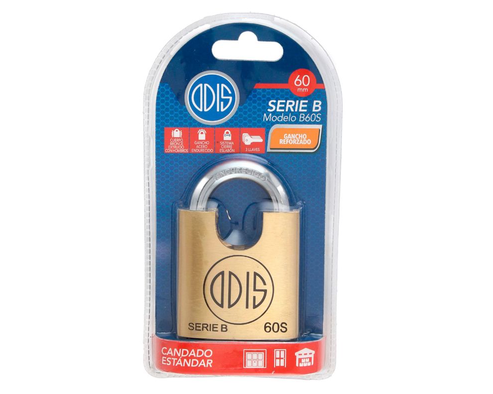 Candado seguridad exterior bronce 60mm B60S Odis-4