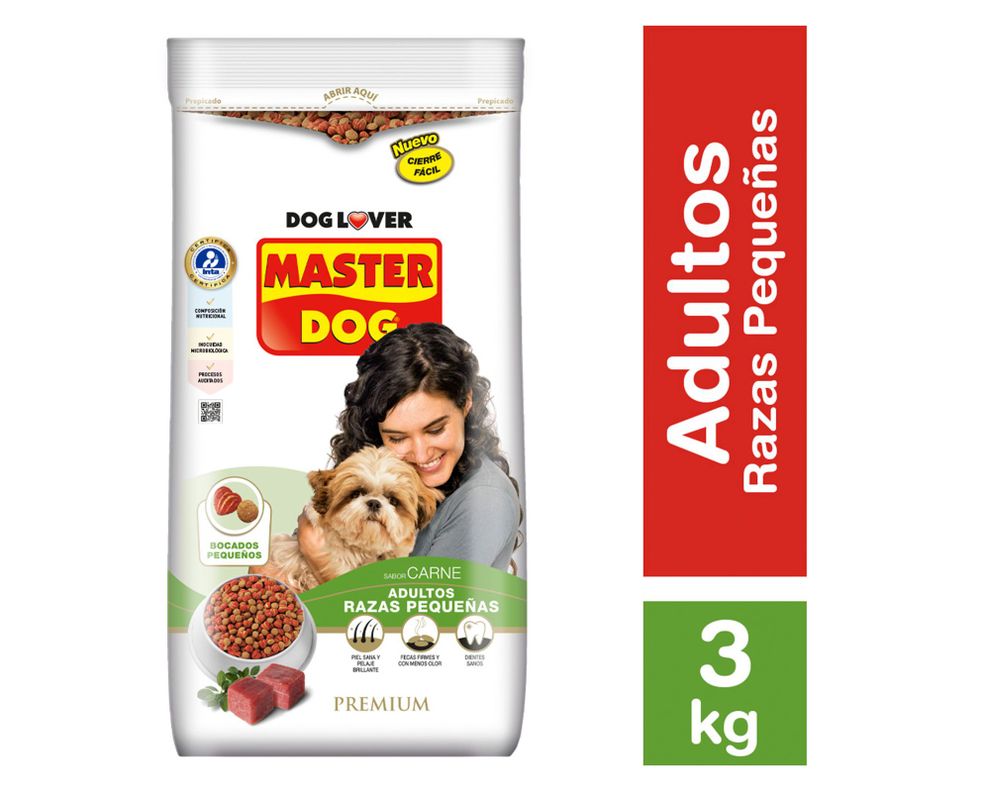 Alimento perro 3 kg raza pequeña carne Master Dog-0