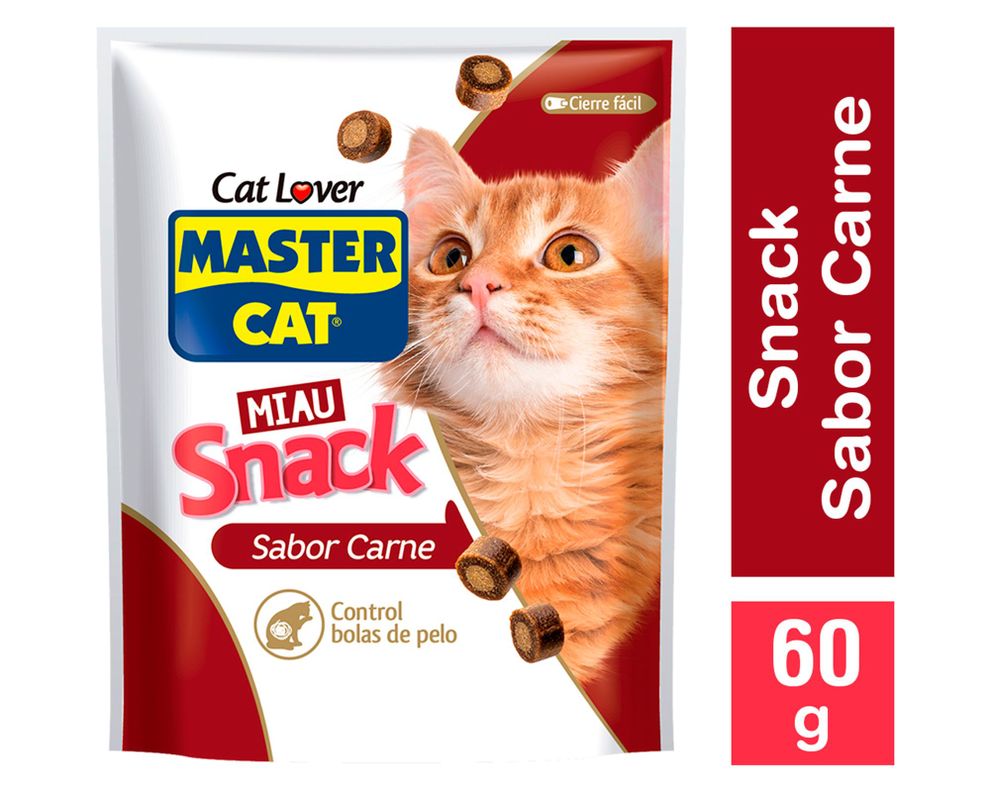 Snack para mascota bolsa 60 gr Master Cat-0