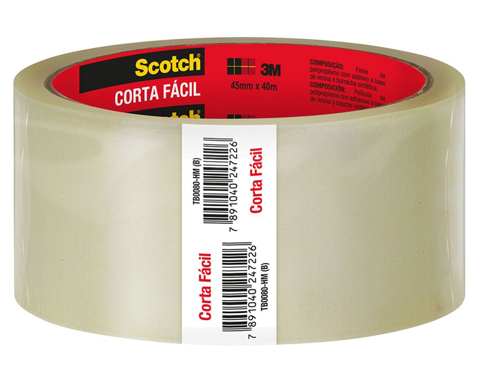 Cinta embalaje corta fácil 45 mmx 40 m 3M transparente-1