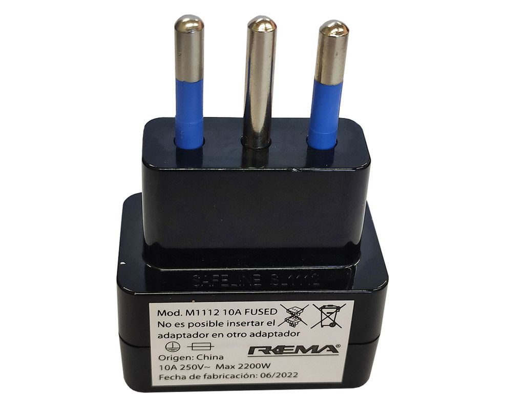Adaptador con protección 10-16A 93PTON1112 negro Rema-0