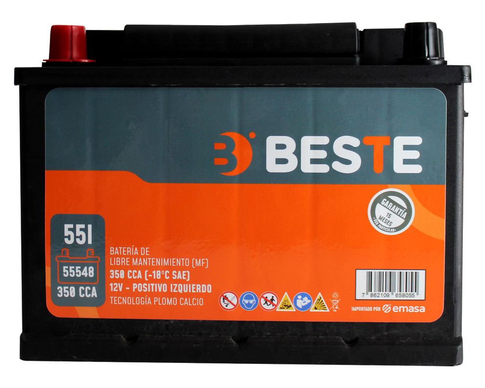 Batería 55AH 330CCA izquierdo 55548GB Beste-0