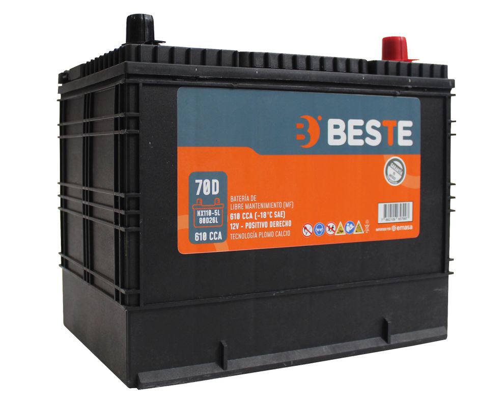 Batería 70AH 600CCA derecho NX110-5LGB Beste-1