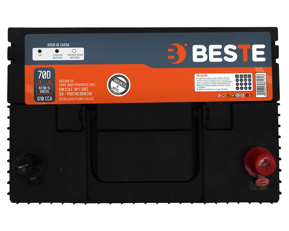 Batería 70AH 600CCA derecho NX110-5LGB Beste-7