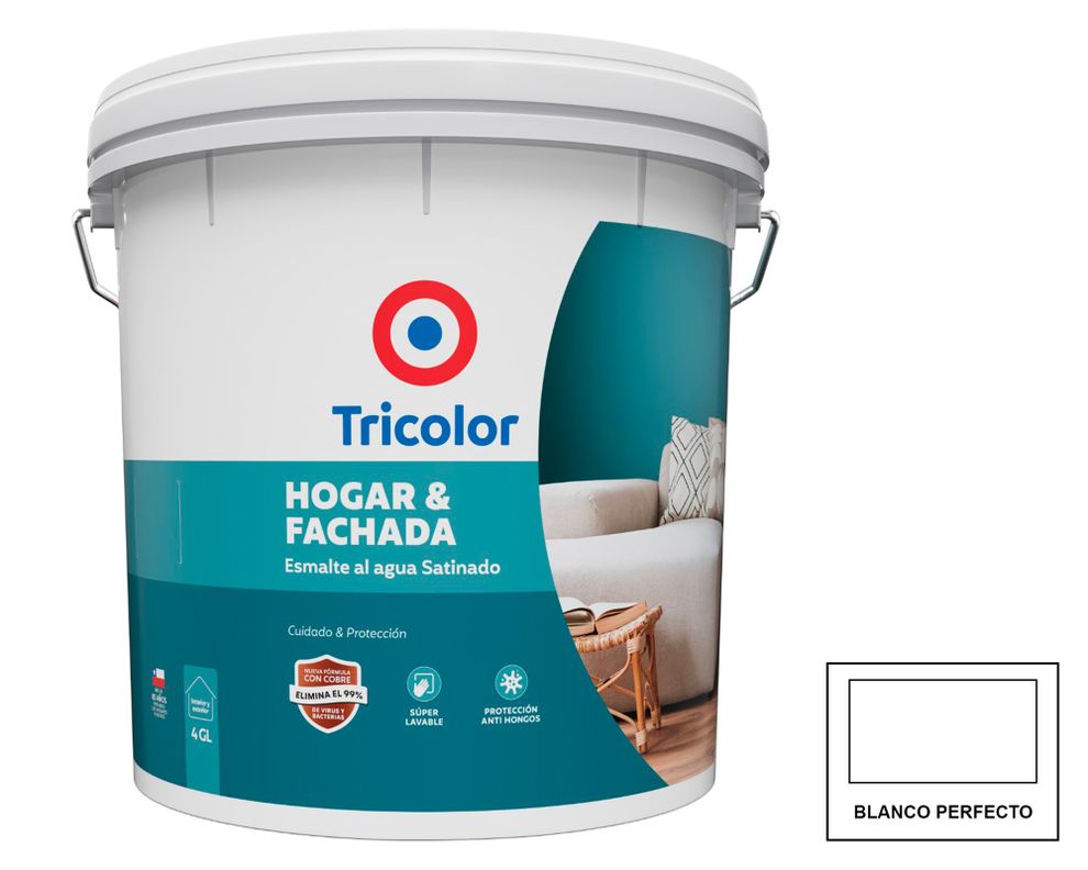 Esmalte al agua 4 Galón hogar y fachada Blanco Perfecto satinado-0