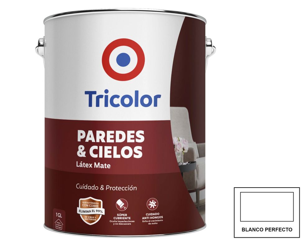 Látex paredes y cielos 1 galón Blanco perfecto Mate-0