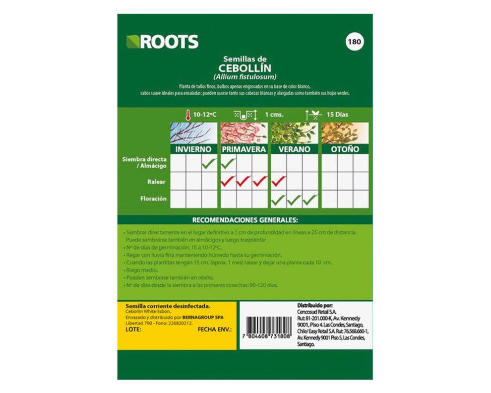 Semilla de verdura Cebollin 2 g Roots-1