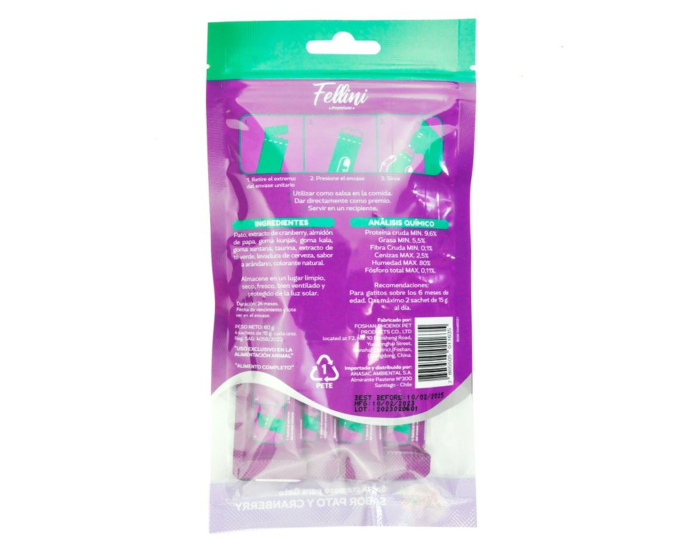 Alimento húmedo gato 60 gr creamy Urinary Care pato y cranberry-1