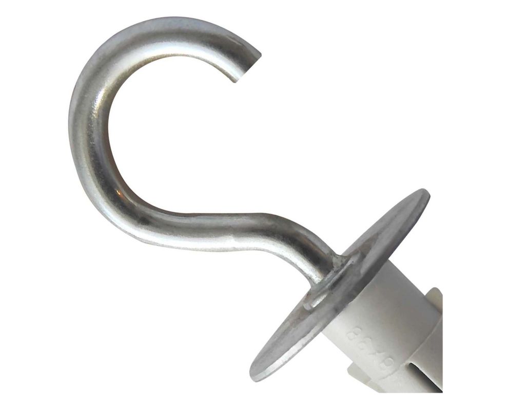 Tarugo gancho 9x50 mm 2 unidades Curvo gris-2