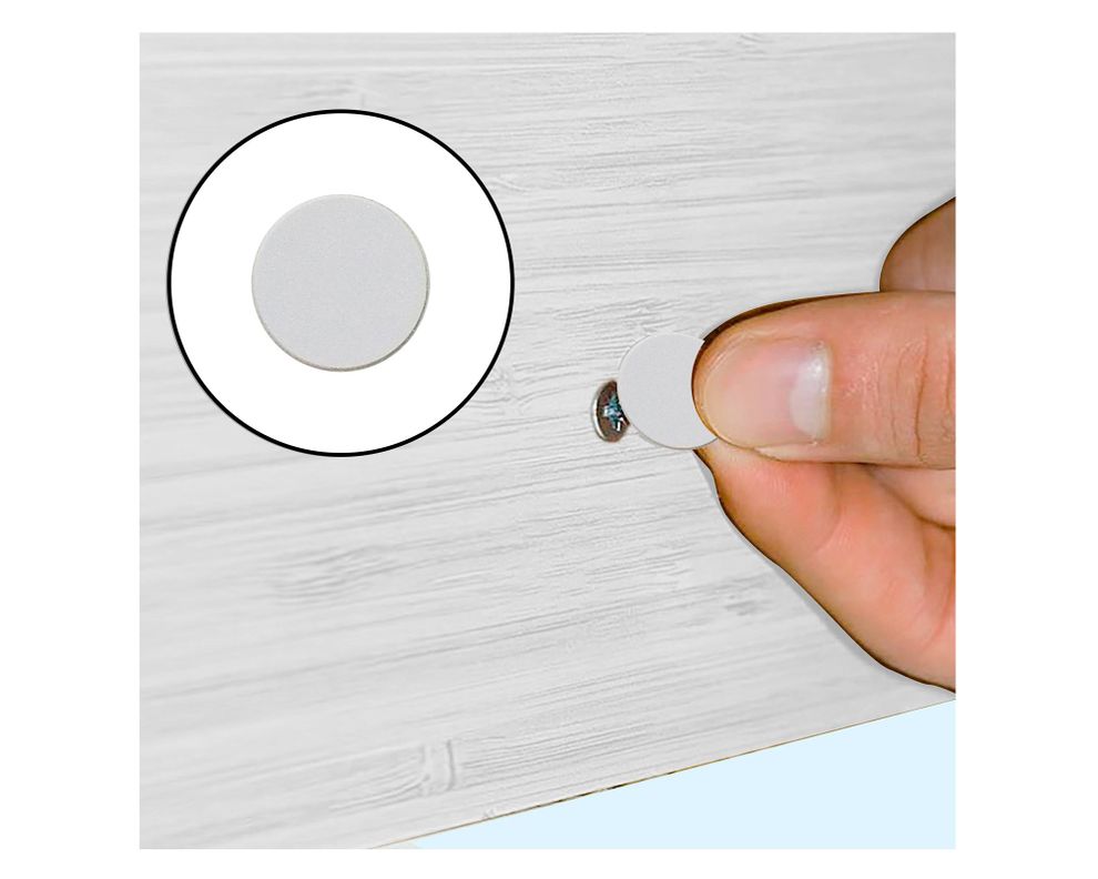 Tapa tornillo 13 mm 9 unidades Autoadhesivo blanco-2