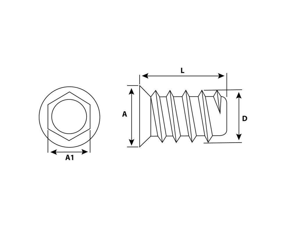 Inserto madera M6 x 15 mm Iridiscente 2 unidades-3