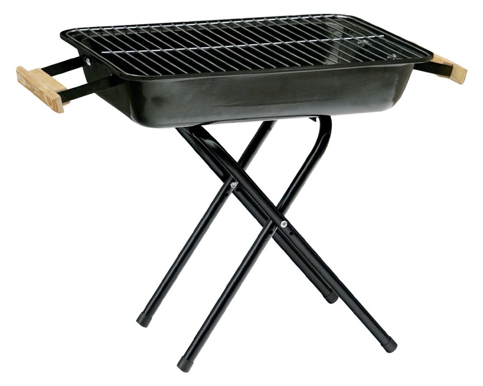 Parrilla a carbón rectangular negro-1