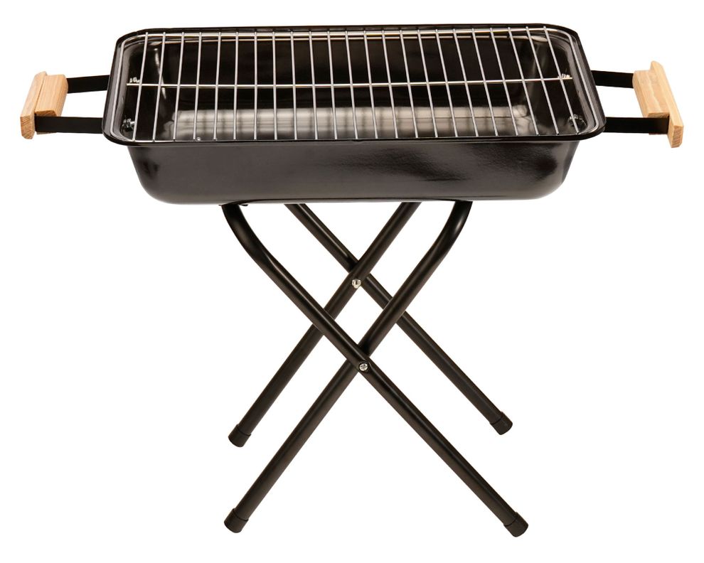 Parrilla a carbón rectangular negro-0