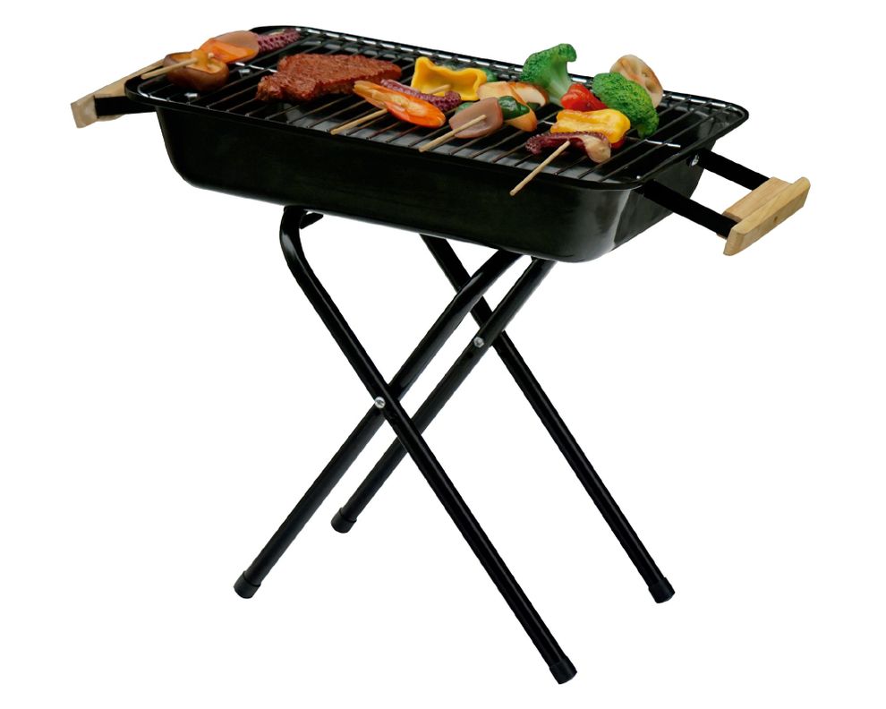 Parrilla a carbón rectangular negro-2