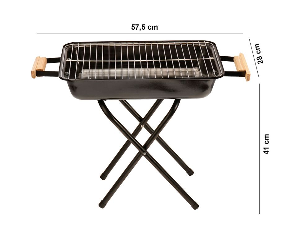 Parrilla a carbón rectangular negro-4