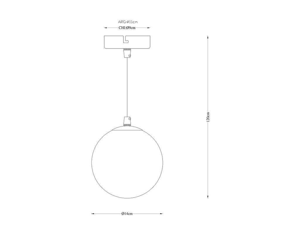 Lámpara colgar 1L E14 Esfera-3