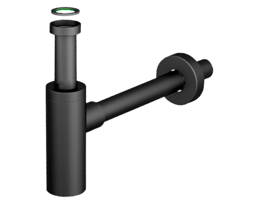Sifón lavatorio 1 1/4" negro-0