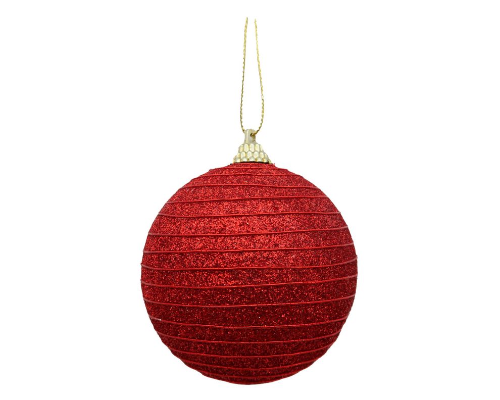 Esfera 8 cm Hilo tradicional rojo