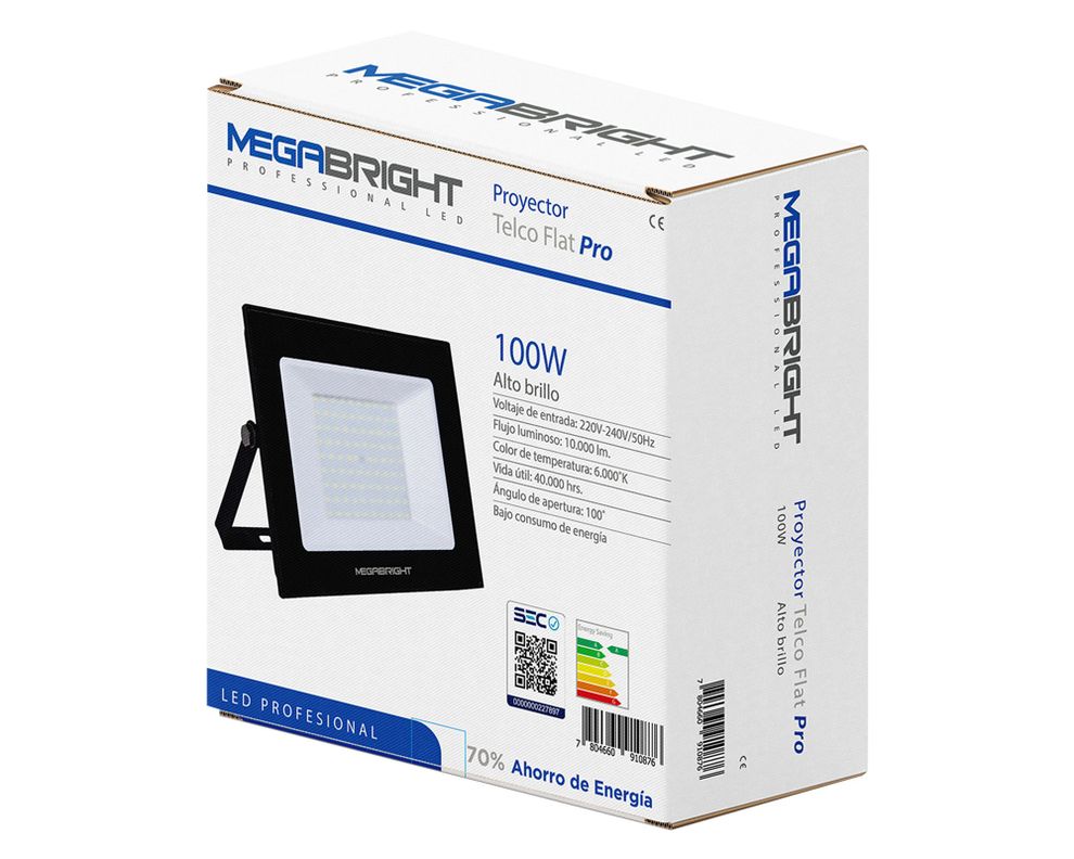 Proyector led 100W luz cálida negro-1