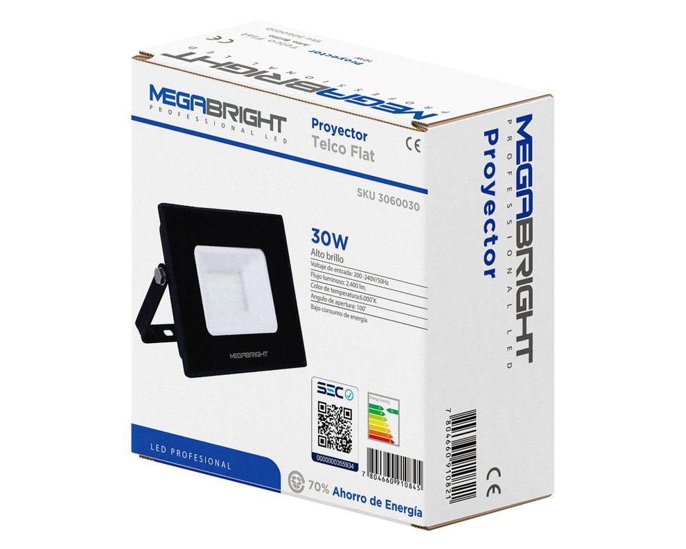 Proyector led 30W luz cálida negro-1