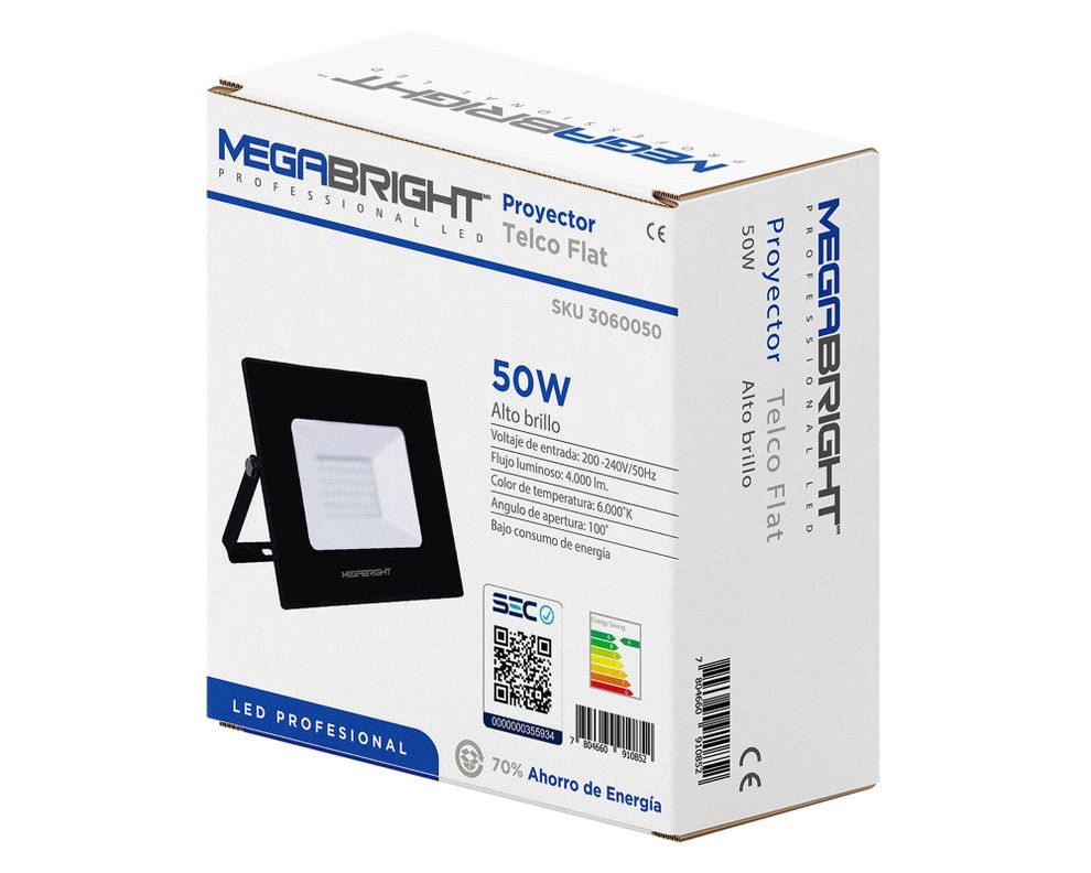 Proyector led 50W luz cálida negro-1