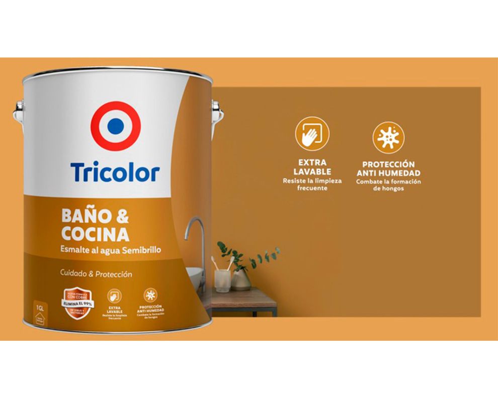 Esmalte al agua 1 galón baño y cocina Blanco semibrillo-2