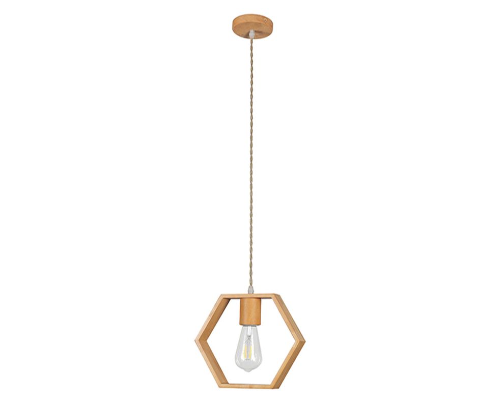 Lámpara colgar 1L E27 Vintage hexagonal-0