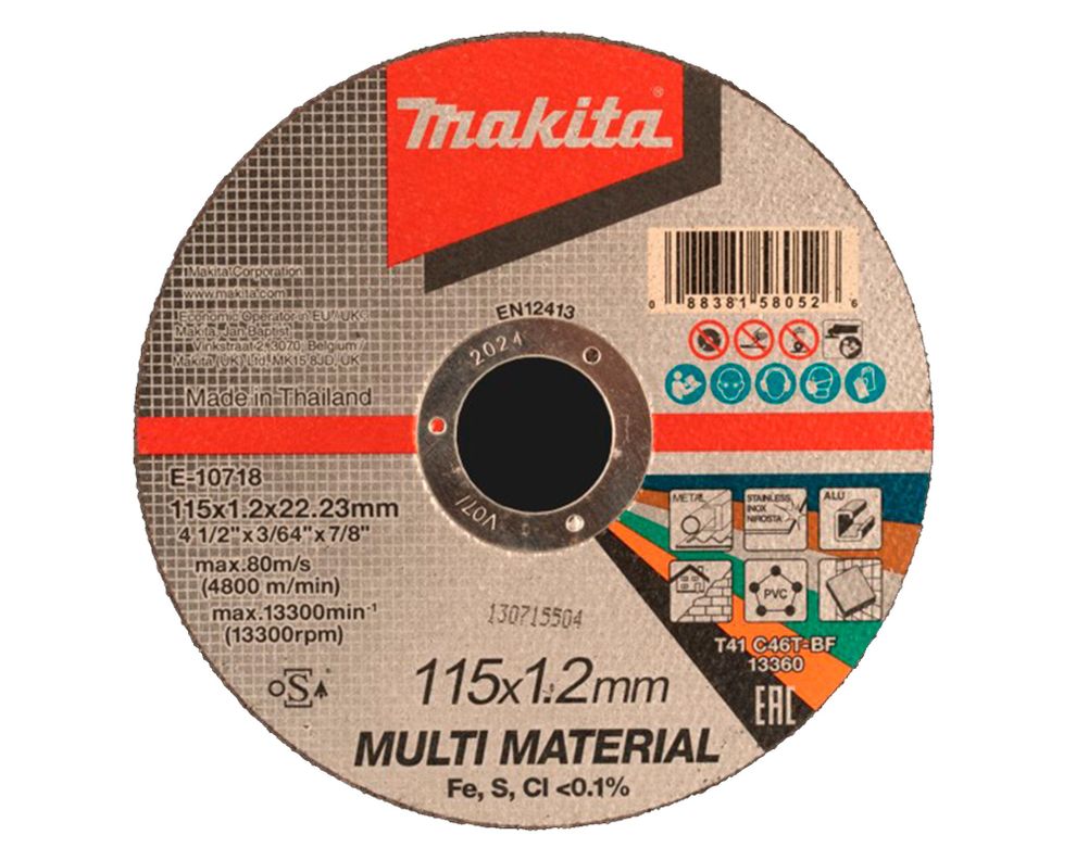 Disco corte multi material 115x1.2x22.23 mm E-10718-0