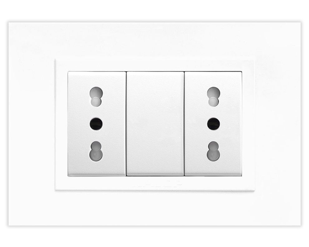 Enchufe doble Zen basic armado 16A blanco
