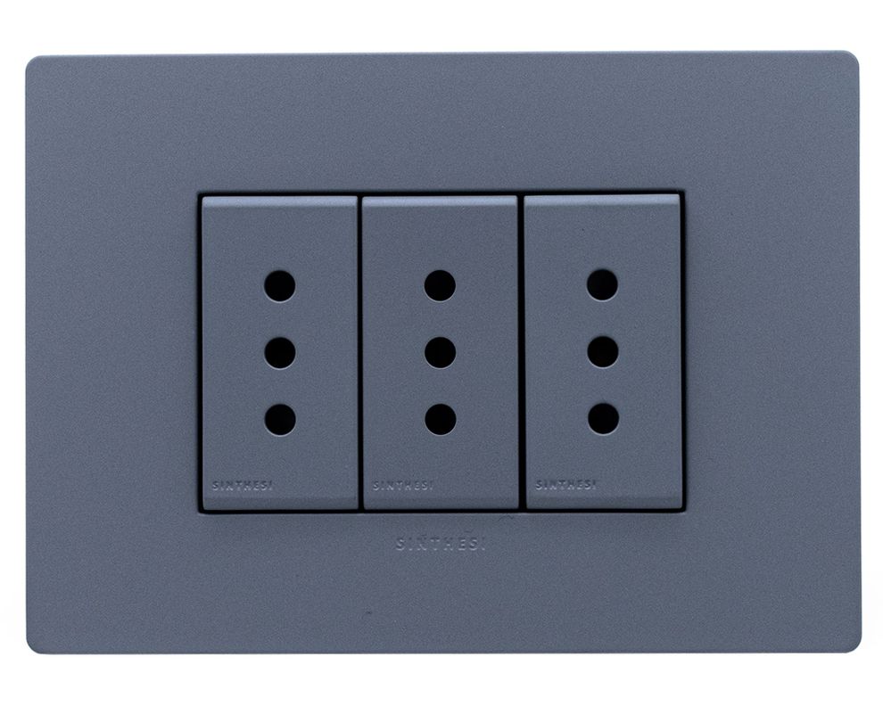 Toma corriente triple S33 10A 2500W cemento-0