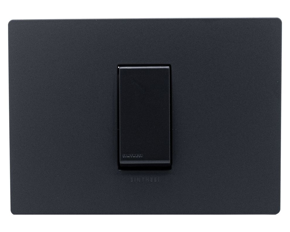Interruptor simple 9/12 placa armada Línea S32 noir mate-0