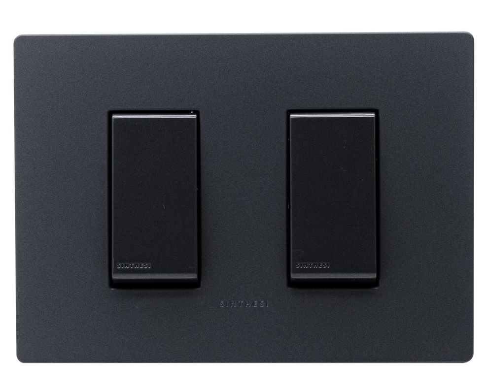Interruptor doble 9/15 placa armada Línea S32 noir mate-0