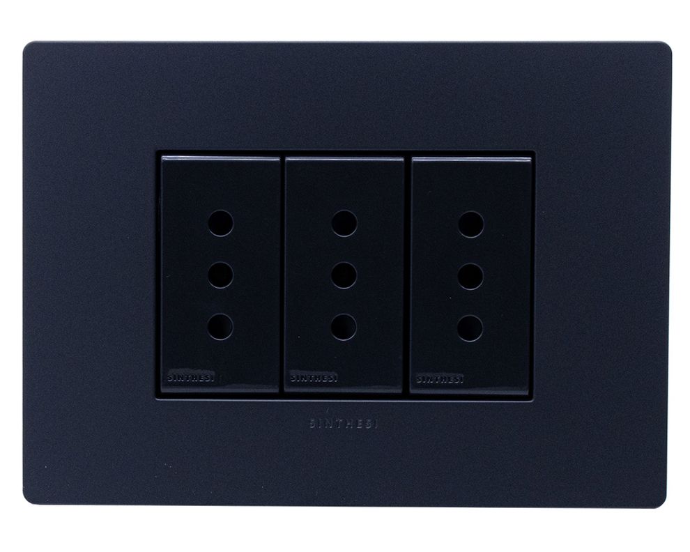 Toma corriente triple S32 10A 2500W noir mate-0
