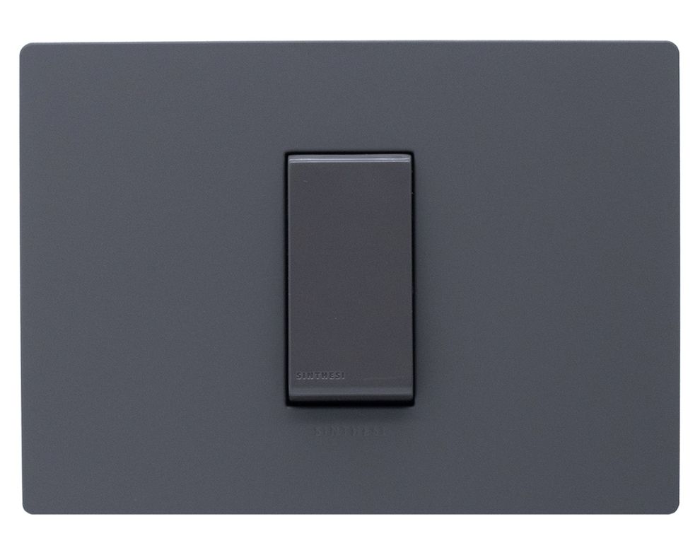Interruptor simple placa 9/12 armada Línea S32 grey mate-0