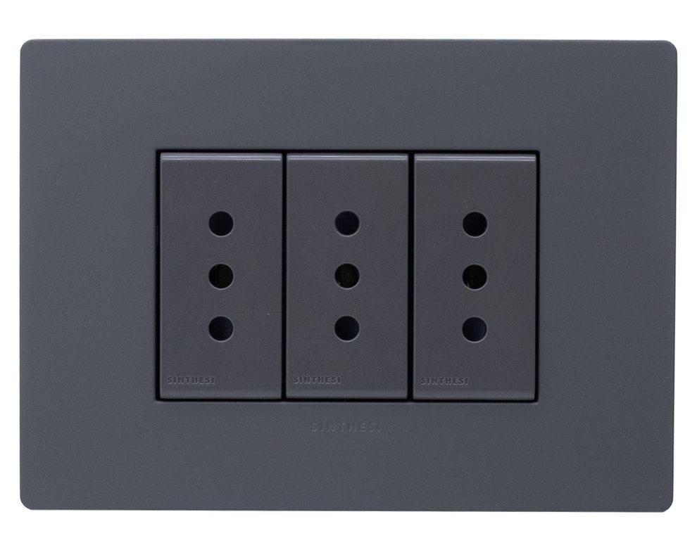 Toma corriente triple S32 10A 2500W grey mate-0