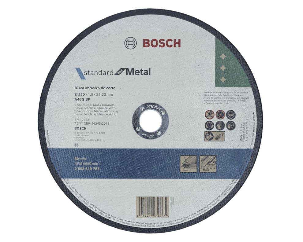 Disco de corte para metal Standard centro recto 230x1.9 mm-0