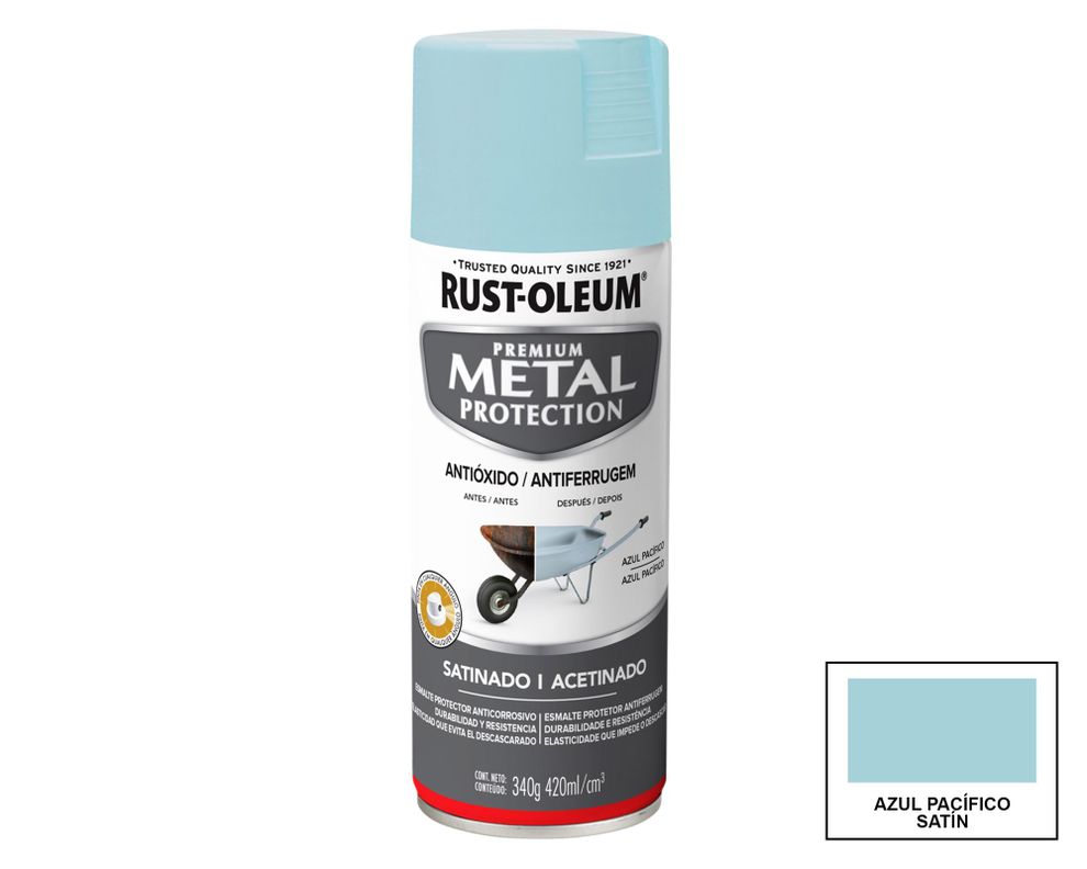 Spray anticorrosivo 340 g Metal Protection azul pacíficio satín-0