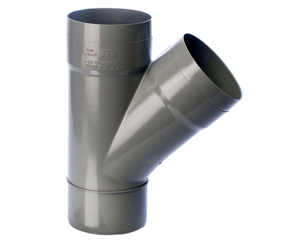 Vee sanitario PVC 110x40 mm gris-0