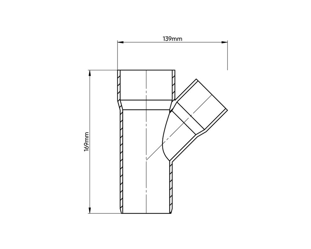 Vee sanitario PVC 75x40 mm gris-1