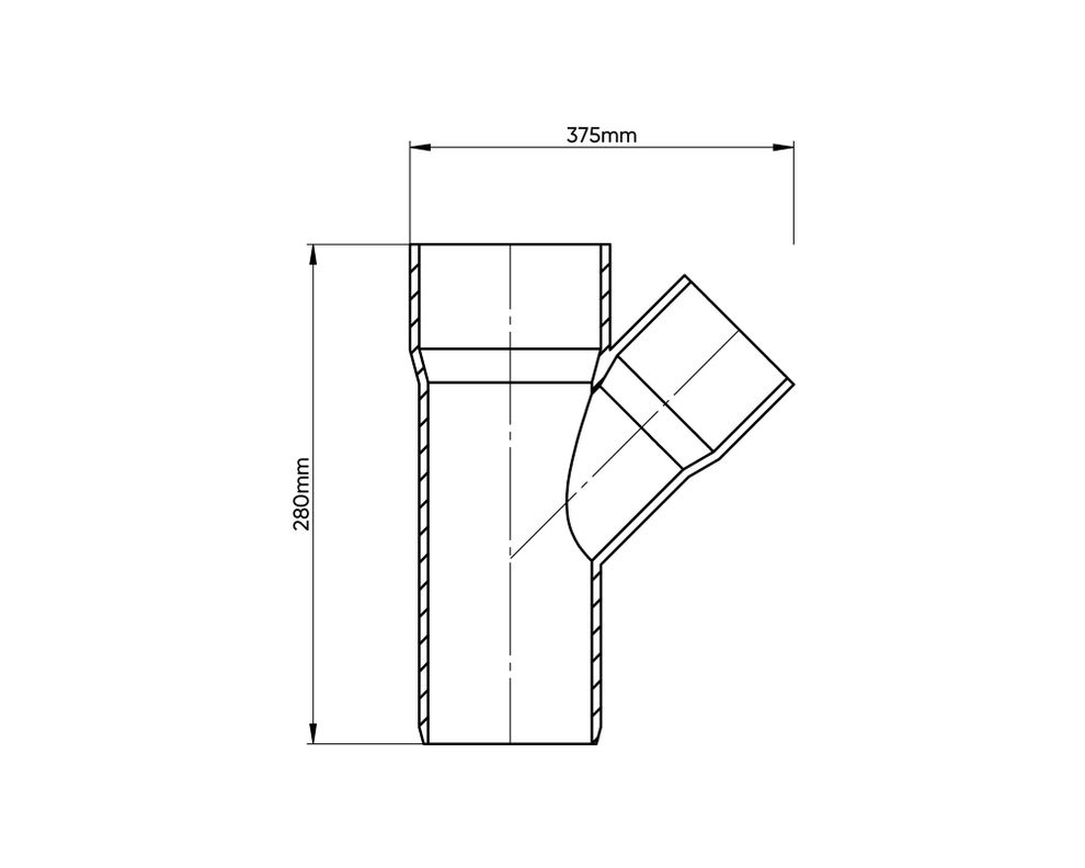 Vee sanitario PVC 75x75 mm gris-1