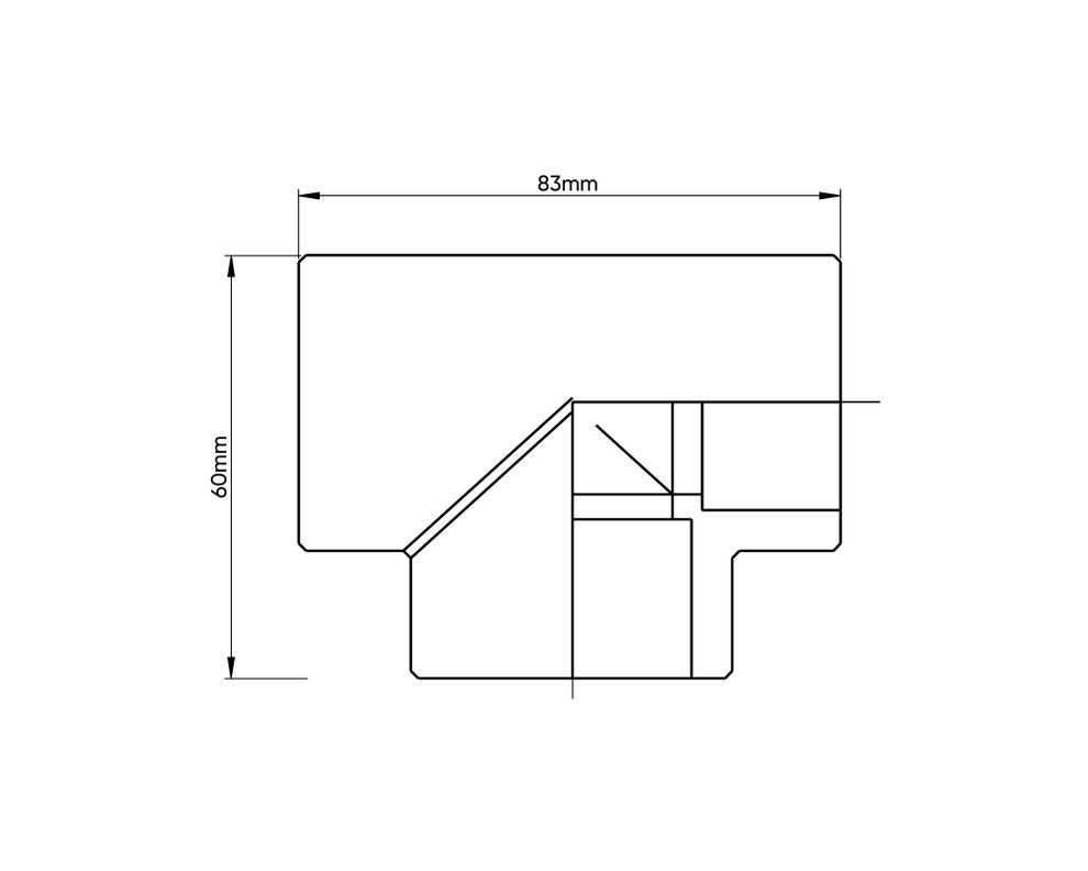 Tee Línea hidráulica 83x60x32 mm-1