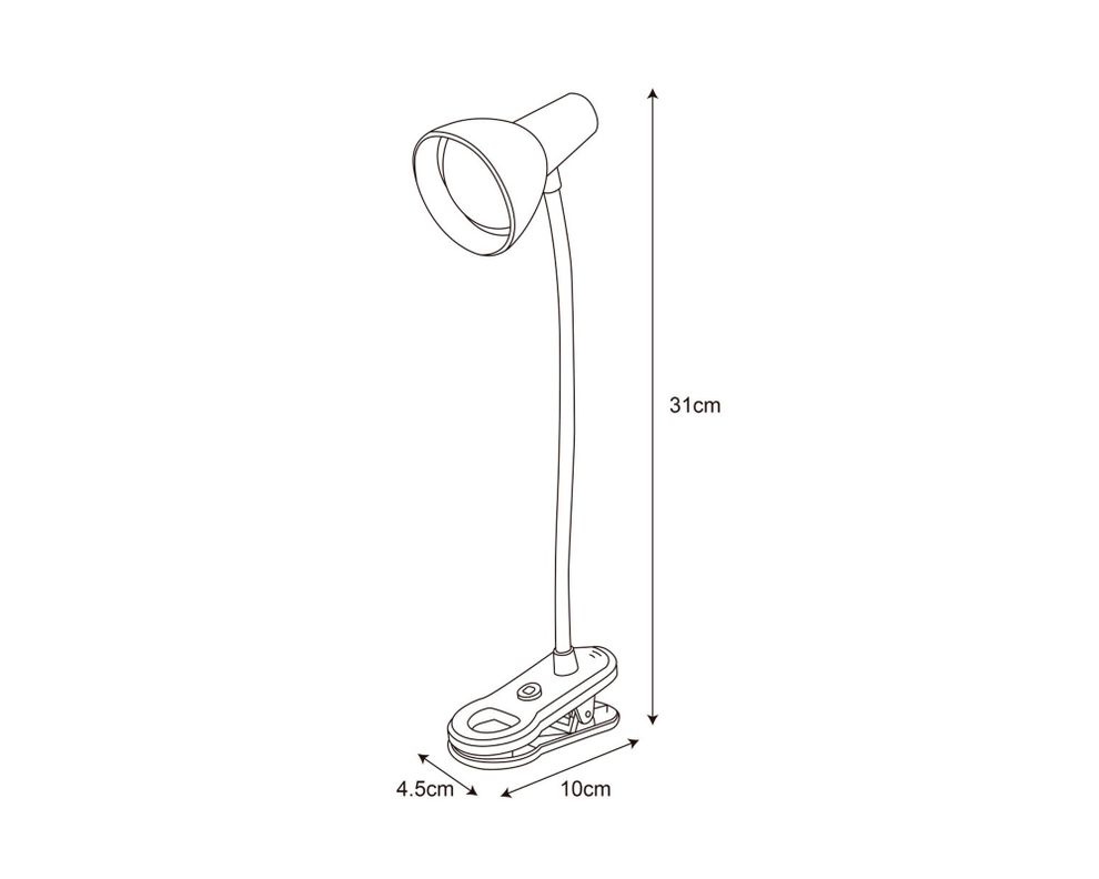 Lámpara escritorio USB luz fría Pinza-2