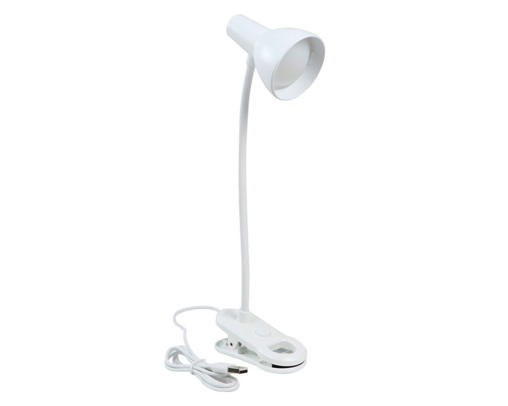 Lámpara escritorio USB luz fría Pinza-0